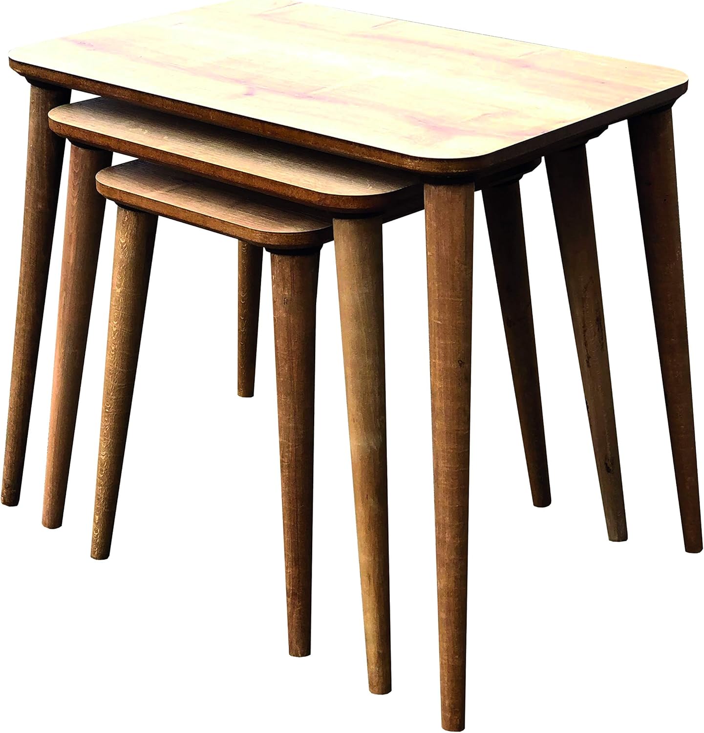 Mid Century Modern Nesting Coffee Tables for Living Room 3 Piece, Retro