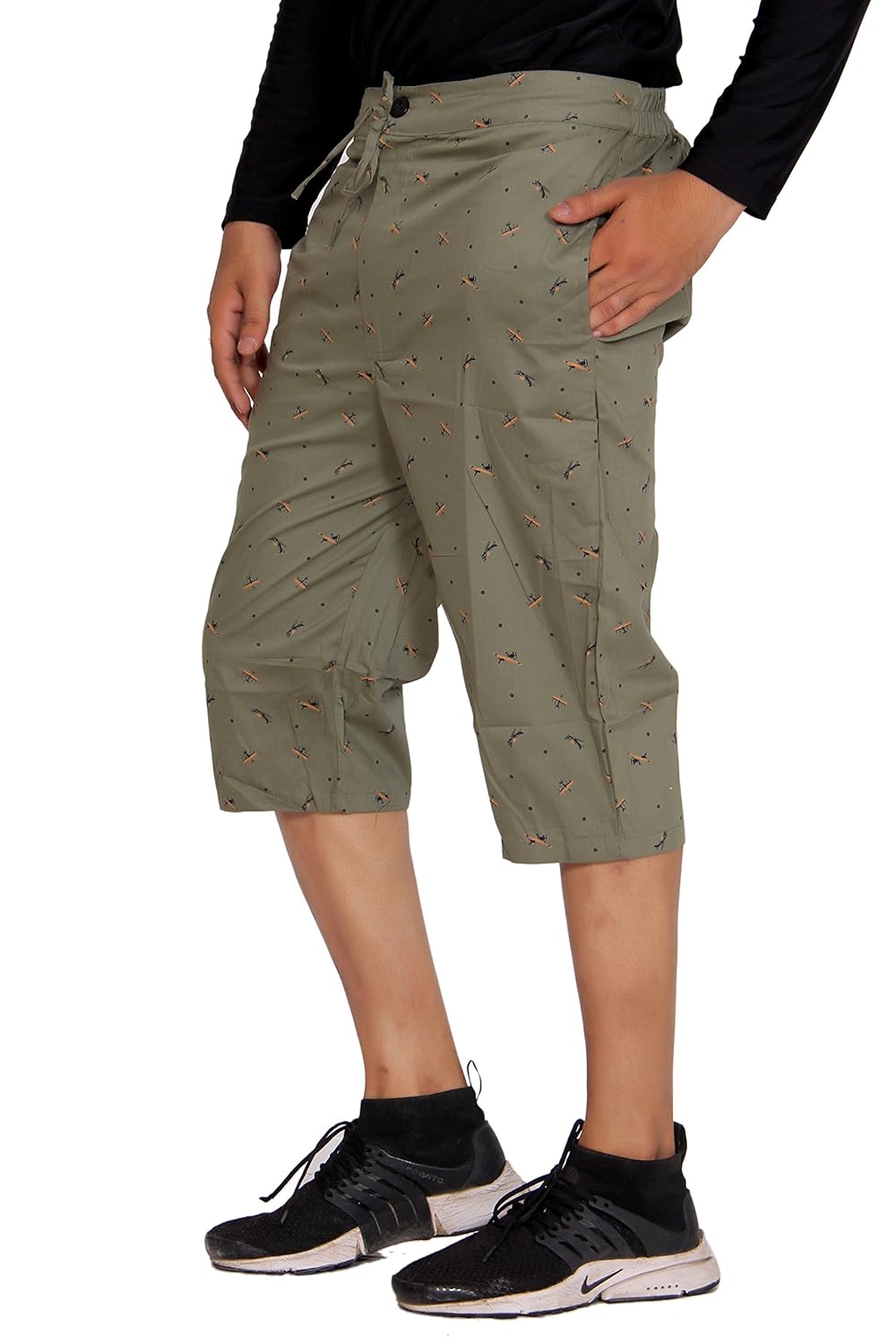 flamboyant mens multicolor printed cotton capries