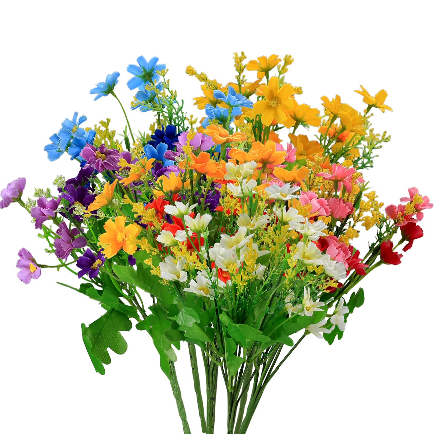 Zhujiehigh Artificial Flowers and Fake Flowers: Set of 6 Realistic Chrysanthemums for Home Room Decor, Vibrant Artificial Plants Display