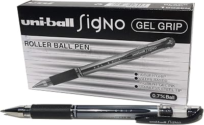 uni-ball Signo Gel Grip Fine Nib Black Ink 12pc Set