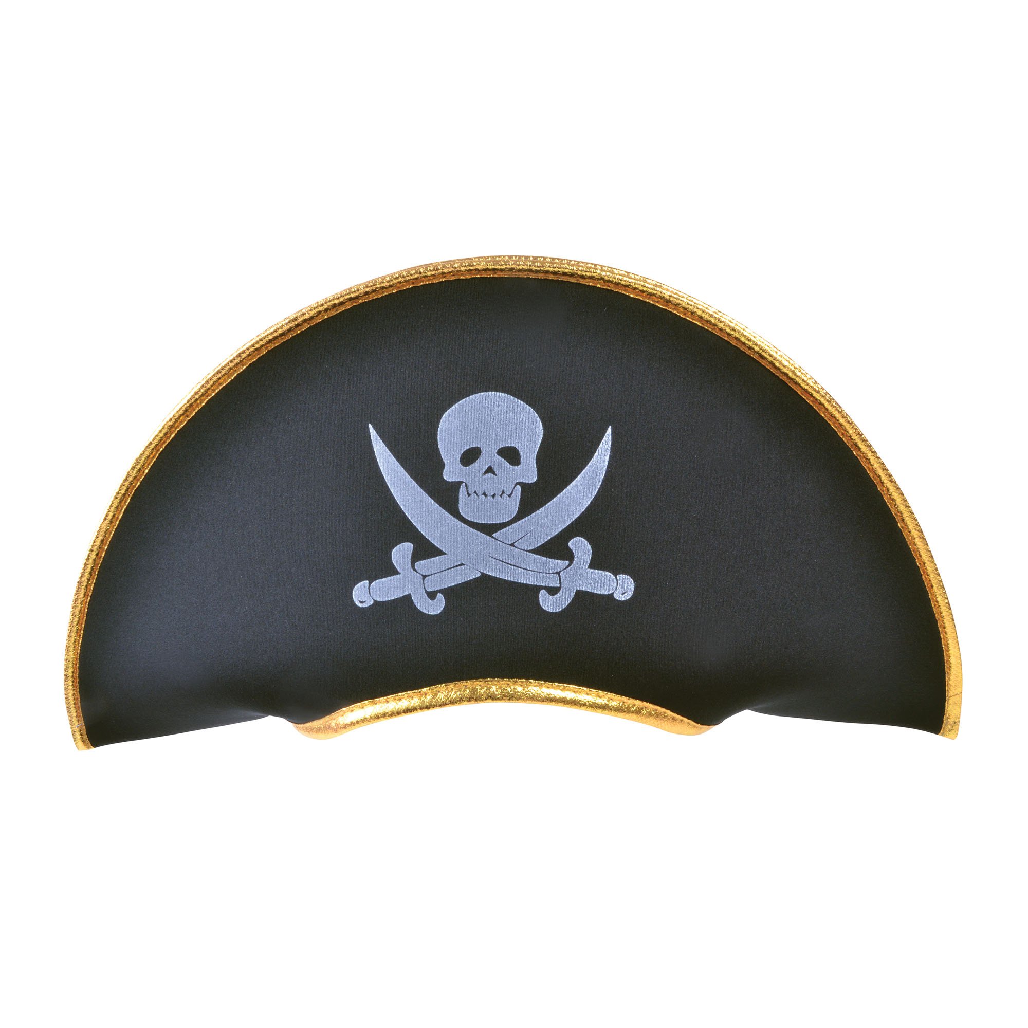 Bristol Novelty BH121 Unisex-Adult Pirate Hat with Gold Edging, One Size, Black