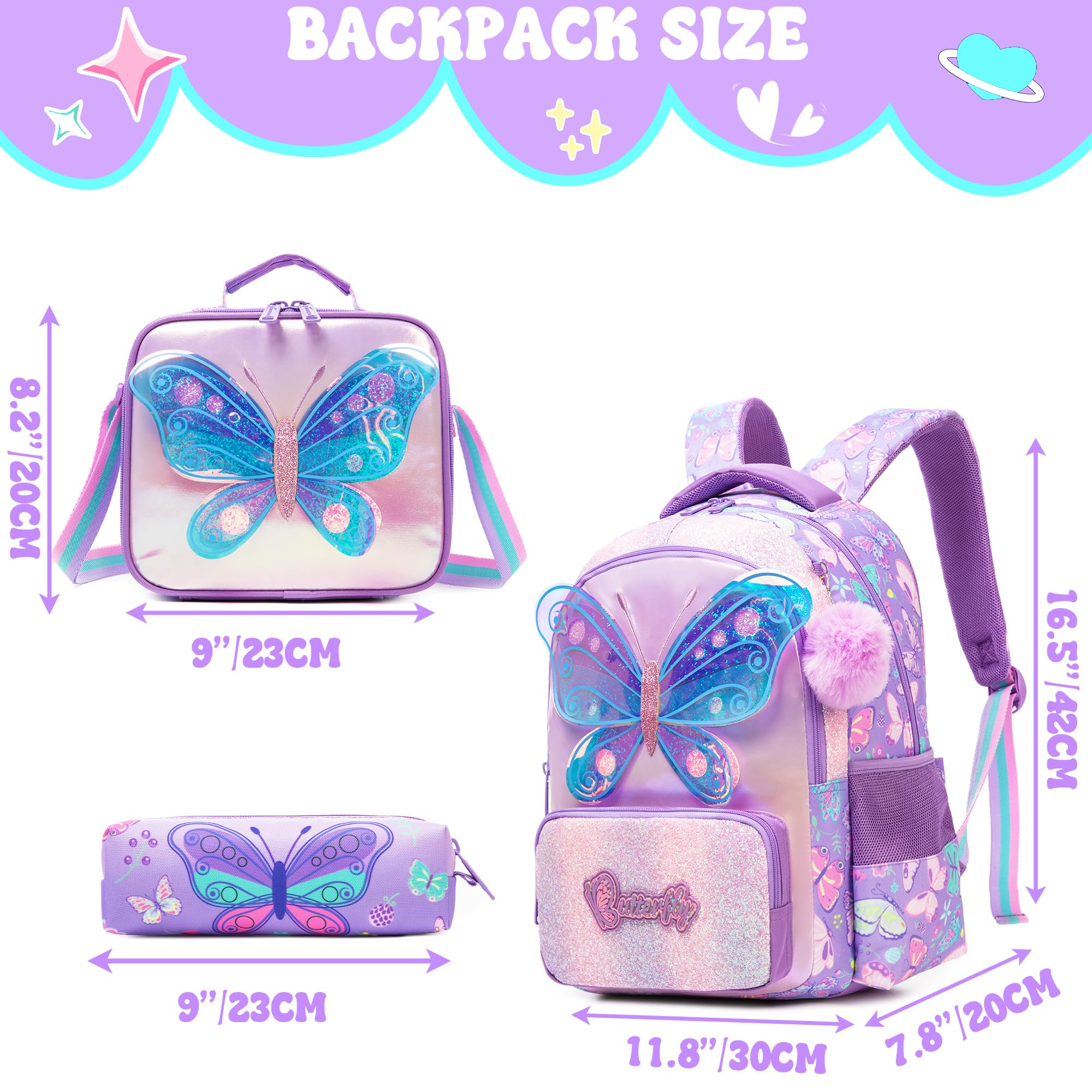 Meetbelify Kids School Backpacks for Girls Boys Backpack with Lunch Bag for Elmentary Students