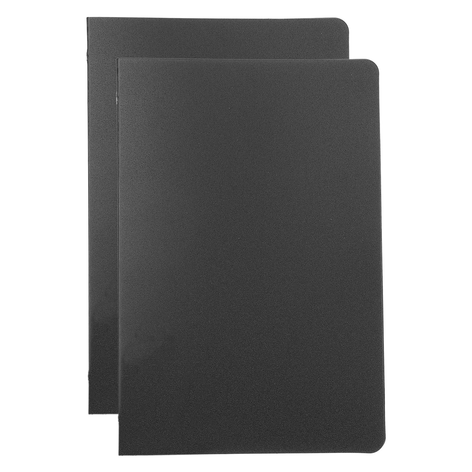 PATIKIL A6 Binder Cover, 2 Pcs PP 6 Ring Loose Leaf Protector, Round Ring Refillable Notebook, Thickened Frosted Cover for Meeting Folder, Black