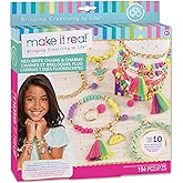 Make It Real: Neo-Brite Chains &amp; Charms Kit - Create 10 Unique Cord &amp; Tassel Charm Bracelets, 195 Pieces, Includes Play Tray,DIY Playful Charm &amp; Jewelry Kit, Tweens &amp; Girls, Arts &amp; Crafts, Ages 8+