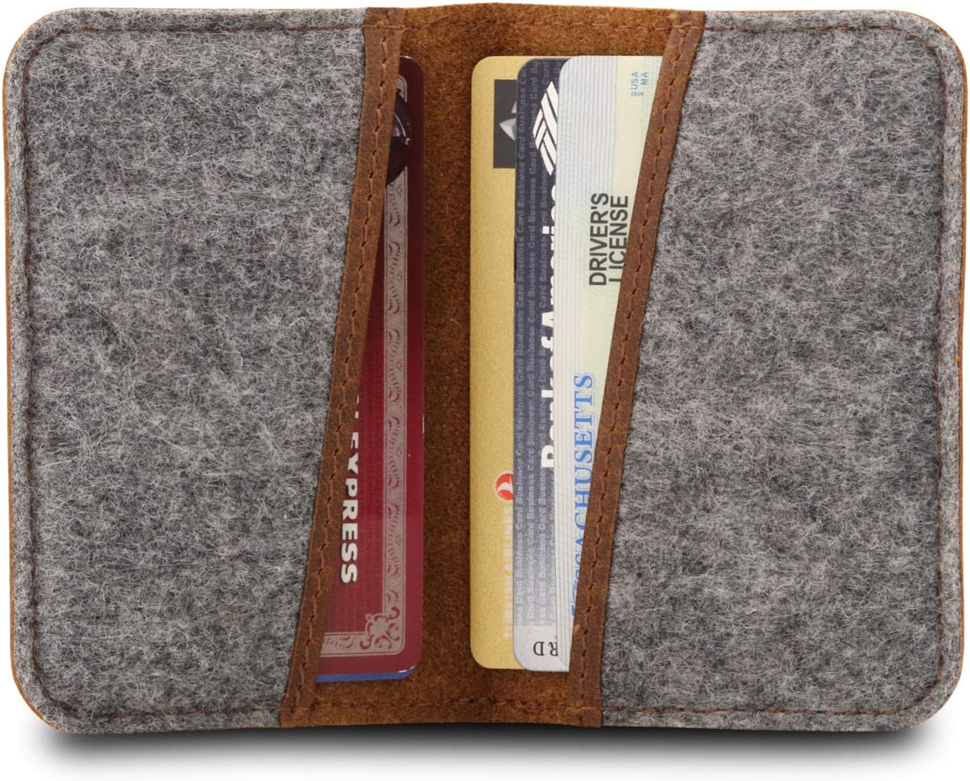 Otto Angelino Genuine Leather Ultra Slim Minimalist Cardholder Wallet - Unisex, Brown - Image 3