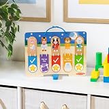 Melissa & Doug Wooden Daily Routines Chart Double-Sided Interactive Board Kids view 9