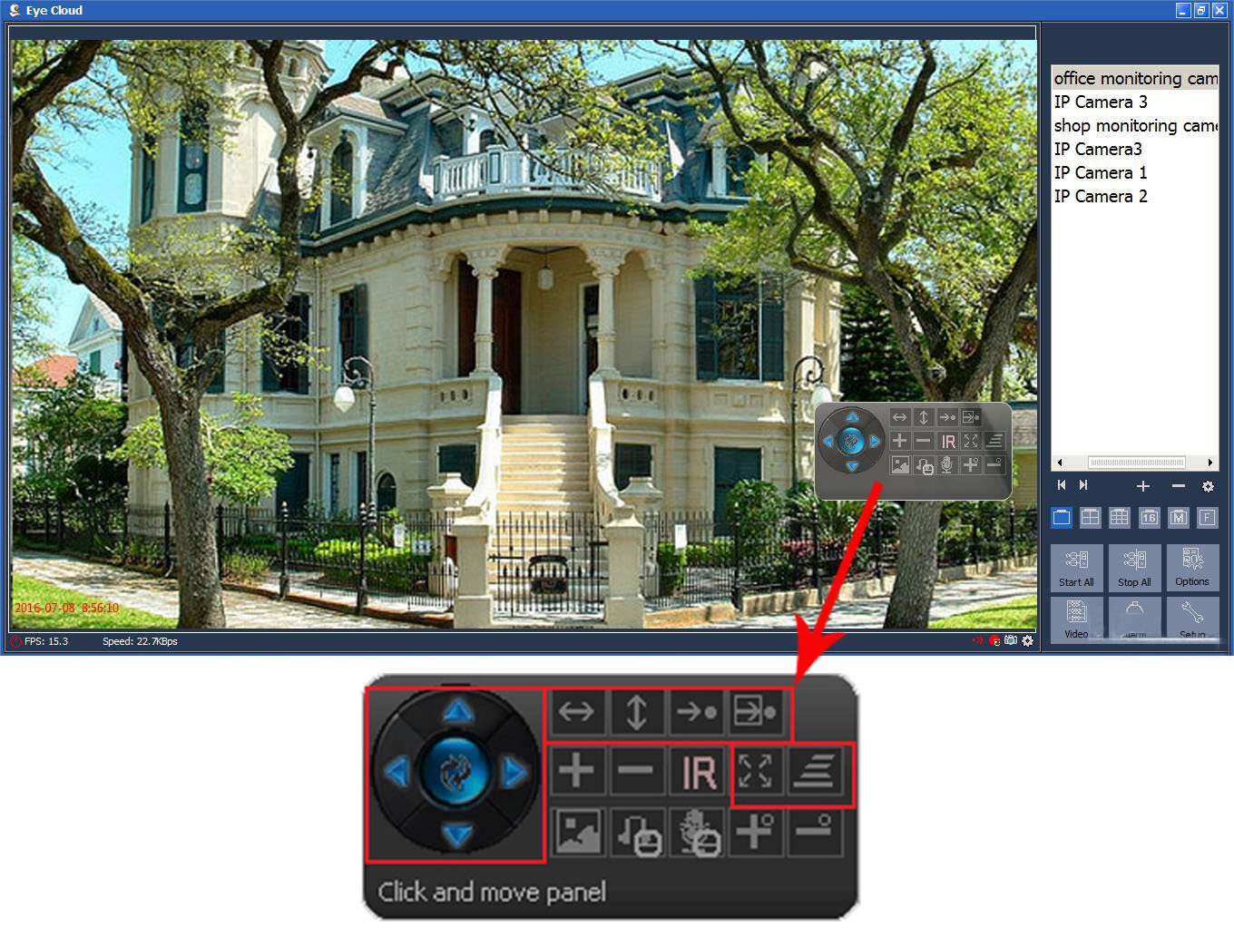 EsiCam OutDoor PTZ Dome Surveillance Camera WiFi 720P 3X Zoom 16G SD Card