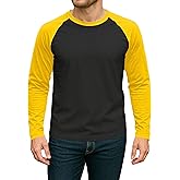 Decrum Raglan Shirt Men - Soft Sports Jersey Style Long Sleeve Baseball Shirts for Men