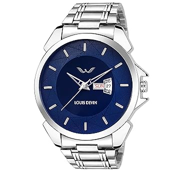 Louis Devin WT005-BLU-CH Steel Chain Wrist Watch for Men