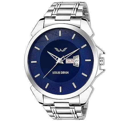 Louis Devin WT005-BLU-CH Steel Chain Wrist Watch for Men