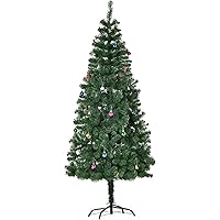 HOMCOM 6ft Green Christmas Tree Artificial Xmas Holidays Party with Decoration Ornament