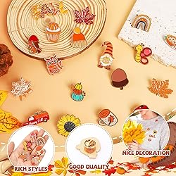 SANNIX 60Pcs Fall Pins, Autumn Enamel Pins Bulk