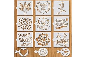 Artisan Bread Stencils -Canadian Owned Company- Bread, Cake, Pie, or Cookie Stencils (Set of 9) for Decorating Your Own Uniqu