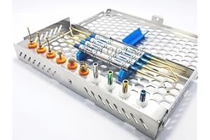 GENERIC Sinus Lift Implant Kit - DASK Lift Drills Stoppers Elevators - Dental Elevation Instruments Set with Stainless Steel Cassette 14 Pcs