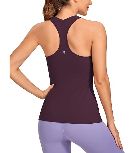 Amazon.com: CRZ YOGA High Crewneck Racerback Tank Tops for Womens