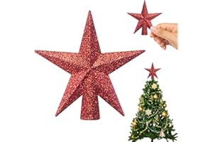 SUNEZLGO Mini Christmas Tree Topper, 3.35 Inch Small Star Treetop, Small Christmas Tree Top, Mini Christmas Tree Ornaments, Ornaments for Mini Tree, Tree Star for Xmas Holiday Party Home Decoration