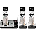AT&T DECT 6.0 Expandable Cordless Phone with Answering System, Silver/Black with 3 Handsets