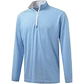 M MAELREG Quarter Zip Pullover Men Jacquard Dry Fit Moisture Wicking Long Sleeve Golf Casual Stretch Sweatshirts For Men