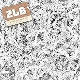 Dayacoco 2LB Crinkle Cut Paper Shred Filler,Shredded Paper For Gift Basket Filler,White Confetti,Crinkle Cut Papers For Gifts Wrapping, Basket Filling, Birthdays, Weddings, Anniversaries-White