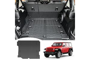 Utiiy Cargo Mat Compatible with 2018-2025 Jeep Wrangler JL Unlimited 4 Door 4X4, Cargo Liner Rear All-Weather Protection Trunk Liner for 2024 Jeep Wrangler JL/JLU Accessories