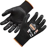 Nitrile Coated Work Gloves, High Dexterity, Ergodyne ProFlex 7001,Black, Large (Pack of 1)