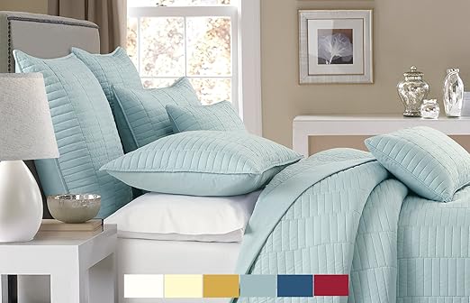 Amazon Com Eastend Home Fashions Dylan Quilt Set Twin Ether
