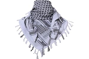 Scarf Military Shemagh Arab Tactical Desert Keffiyeh Windproof Wrap Muslim Hijab with Tassel 43x43 inch
