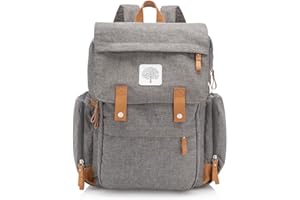 Parker Baby Diaper Backpack - Insulated Pockets, Stroller Strap, Laptop Pocket, Changing Pad, Waterproof Backpack "Birch Bag"