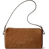 BOSTANTEN Crossbody Purses for Women Suede Leather Shoulder Purse Handbags Vintage Barrel Bag with 2 Adjustable Strap
