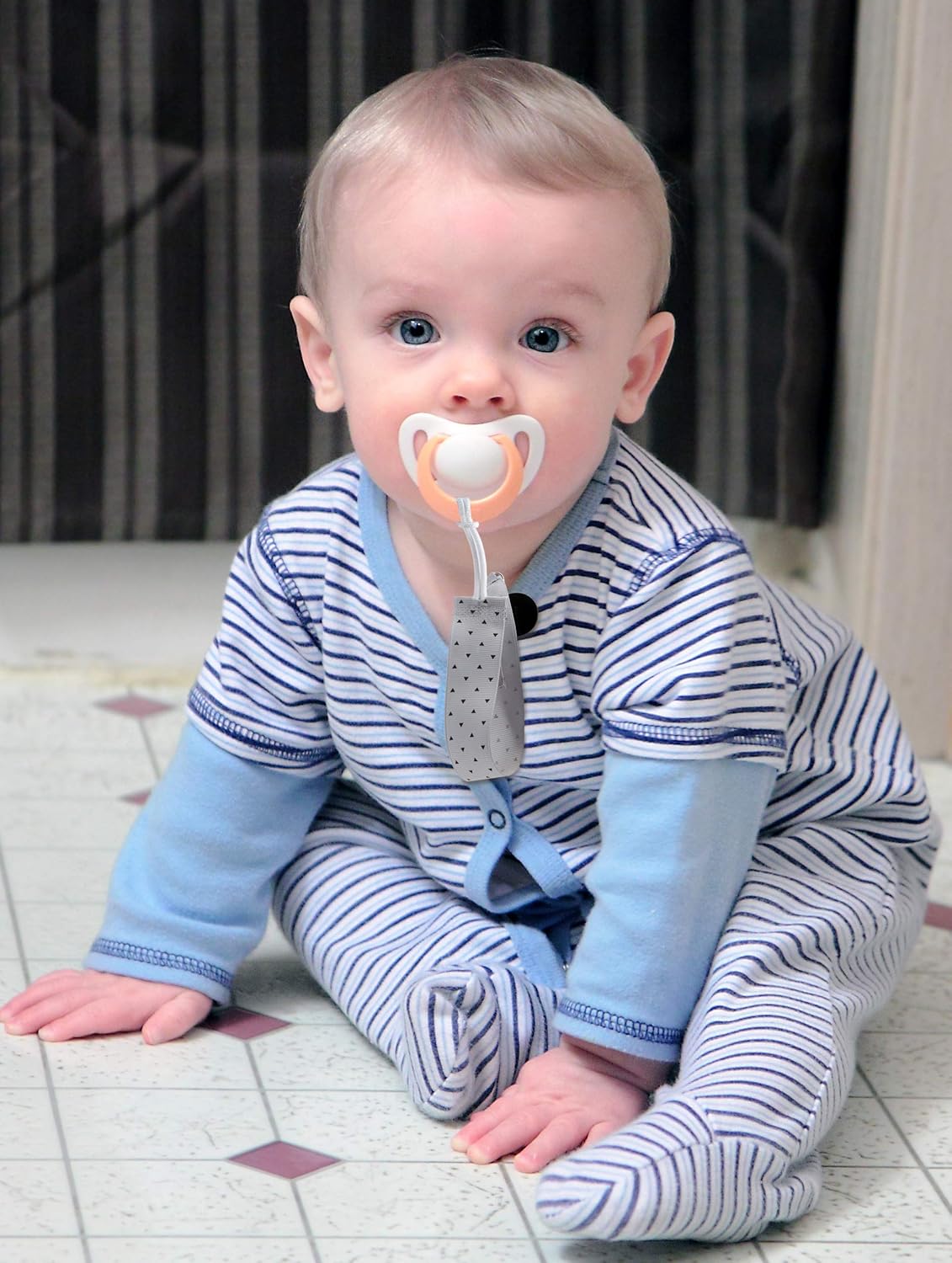 Pacifier Clip by Enovoe - 6 Pack of Pacifier Clips - Stylish Teething Ring Pacifier Holder for Baby Boys and Girls : Baby