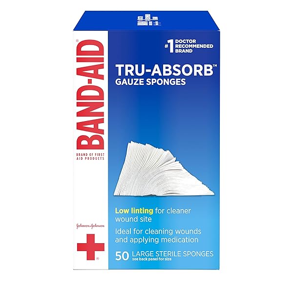 BAND-AID® BRAND TRU-ABSORB™ GAUZE SPONGES 4X4IN, 50 COUNT