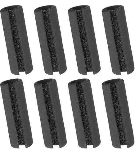 4 Pack Foam Handle Grips With Hook & Loop Tape - Comfort Grip Covers For Bikes, Gym Equipment, Tools, Strollers (Black, 4.25")