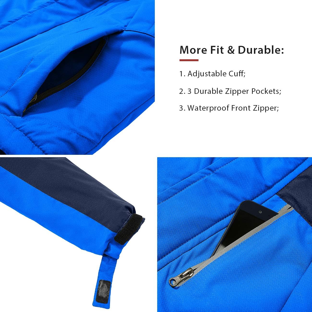 ZSHOW Boys' Waterproof Ski Jacket Windbproof Hooded Mountain Sportswear Outdoor Raincoat: Clothing