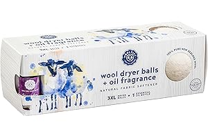 Woolzies Organic Wool Dryer Balls: 3 Pack XL Dryer Balls & 100% Pure Lavender Essential Oil | All Natural Laundry Fabric Softener Balls | Made with 100% New Zealand Wool | Best Essential Oil Balls