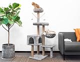 HOMIDEC Cat Tree 145cm Multi-Level Scratching Post Sisal Rope Climbing Tower view 2