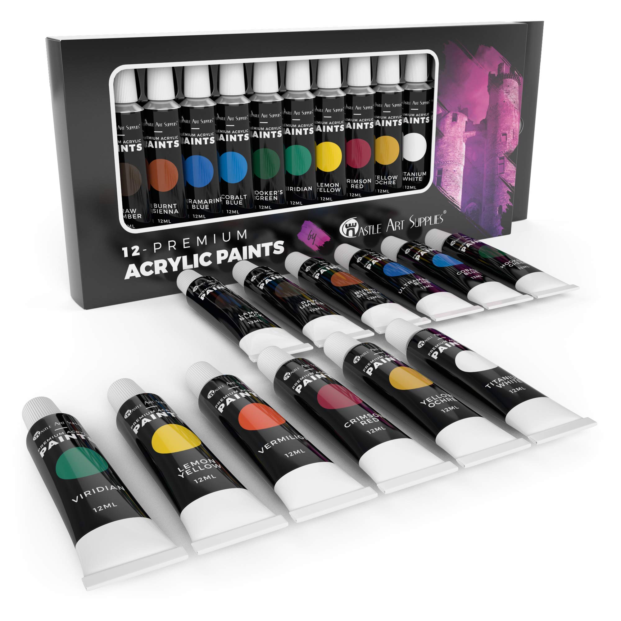 Castle Art Supplies Acrylic Paint Set for Beginners, Students or