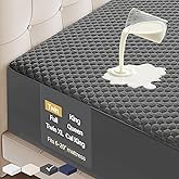 OhGeni 100% Waterproof Mattress Protector, Twin-Gray Size Mattress Pad, Fits 6"-20" Mattresses with Deep Pocket, Cooling, Breathable Fitted Sheets, Soft Bed Cover, Noiseless, Machine Washable