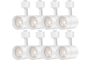 FLSNT LED Track Lighting Heads for Juno Track, 75W Equivalent Dimmable LED Track Light Heads, 12W 24° LED Spotlight Light, CRI90, 800LM, 3000K Soft White, White, 8 Pack