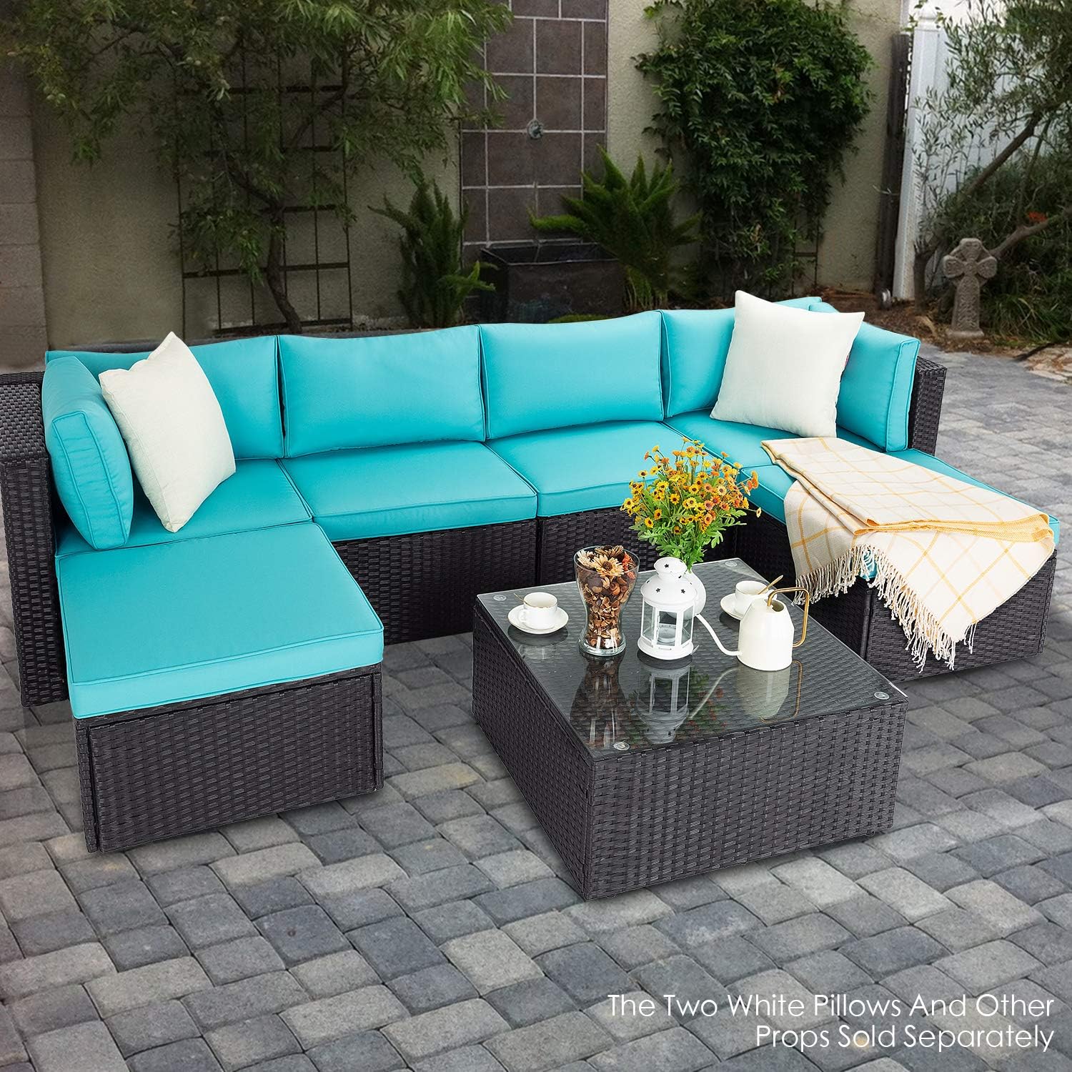Vitesse 7 Pieces Patio Furniture Sectional Sets Outdoor All Weather Pe Rattan Wicker Lawn Conversation Sets Garden Sofa Set With Coffee Table And Washable Couch Cushions Tifnyblue Kitchen Dining Cjp Org In