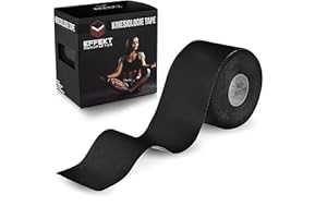 EFFEKT MANUFAKTUR Effect Manufacture - (16ft x 2in) Roll - Kinesiology Tape - Kinesiotapes Waterproof & Elastic for Sports - Kinesiotape Physio Tape (Black)