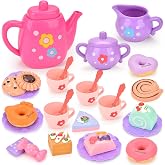 Lajeje Toddler Tea Party Set for Girls Ages 3-5, 23-Piece Pretend Play Tea Set for Kids with Teapot, Cups, Plates &amp; Desserts, Perfect Size for Little Hands, Birthday for Girls