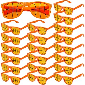Geopty 20 Pack Softball/Basketball Party Favors Sunglasses Bulk | Goodie Bags Stuffers, Gifts for Team or Coach, Fun Orange Y