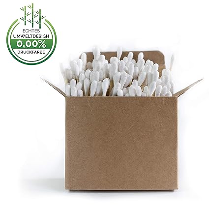 Bebamboo Premium Wattestäbchen - vegane Wattestäbchen in angenehmen 200er Packungen - Luxus ohne Plastik (200)