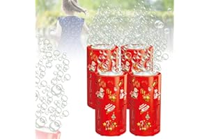 XANADUED 4PCS Fireworks Bubble Machine with 240ml Bubble Solution, Portable Automatic Bubble Machine with Lights and Closeable Music, Bubble Maker Toys for Kids Outside Activities Parties Wedding Christmas