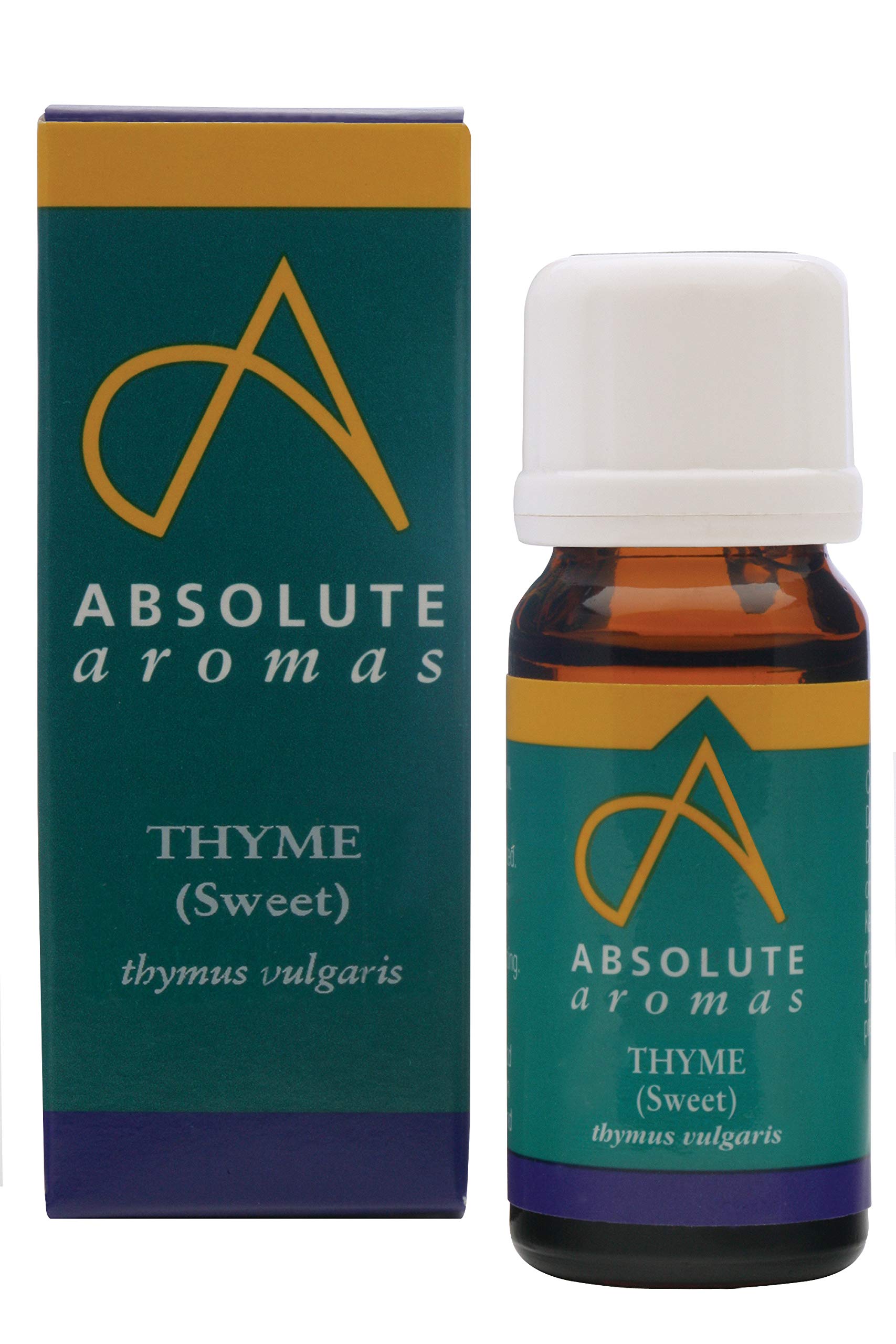 Absolute Aromas Thyme Essential Oil 10ml - 100% Pure, Natural, Vegan, Undiluted and Cruelty-Free - for use in Diffusers and Aromatherapy Blends