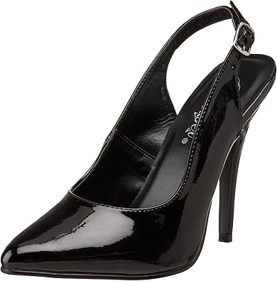 black patent slingback pumps
