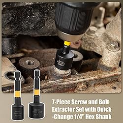 Topec Bolt Extractor Set, 7-Piece Easy Out Screw