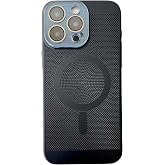 Caseative for iPhone 12 Pro Max Case, Black | Heat Dissipation Breathable Hollow Mesh Magnetic Compatible with MagSafe Wireless Charging