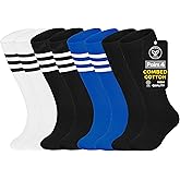 YMYDYFC Toddler Soccer Socks 4 Pack Girls Soccer Sock For Youth Baseball Softball Tee-ball Knee High 1-10T