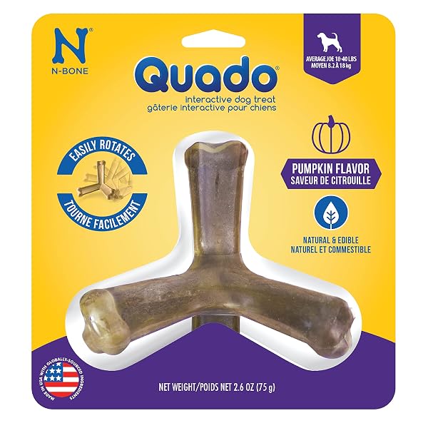 N-BONE QUADO INTERACTIVE CHEW, PUMPKIN FLAVOR, AVERAGE JOE,...